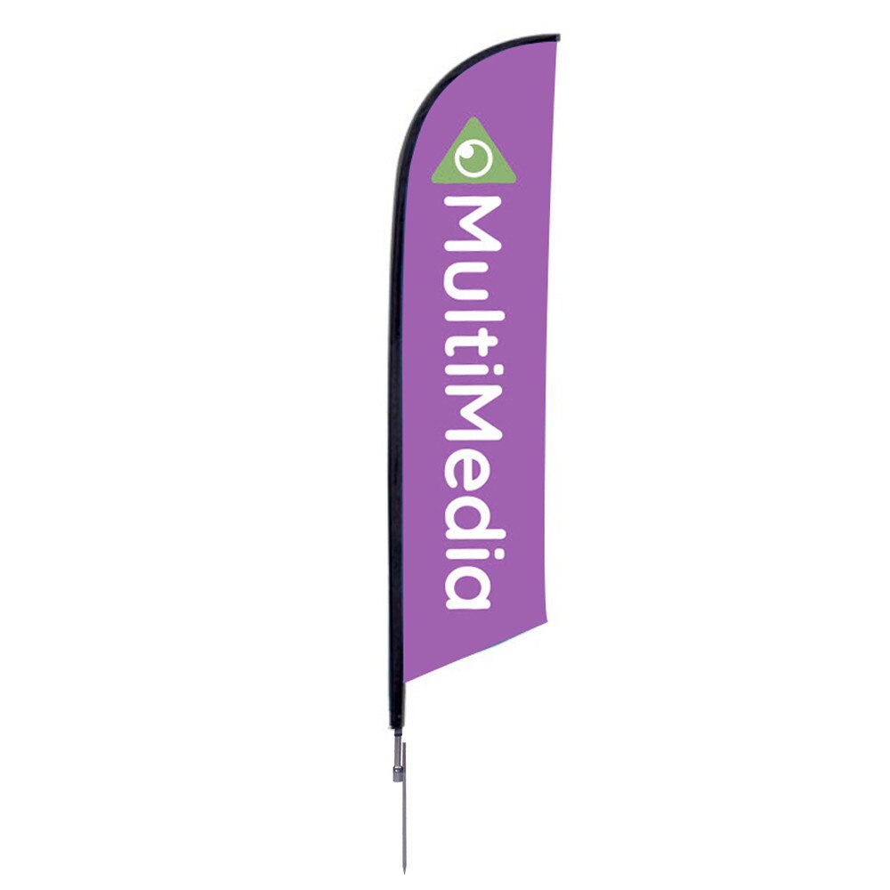 7 ft. X-Small Falcon® Flag Spike Base Single-Sided — Single Sided Graphic Package / Spike Base